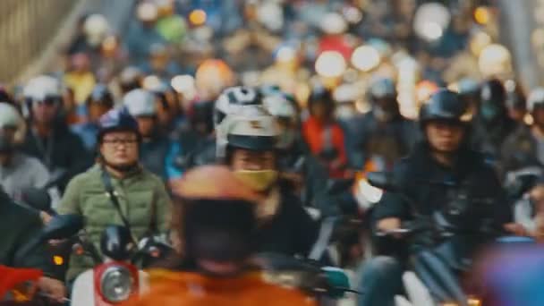Zware Ochtend Motorverkeer Taipei — Stockvideo