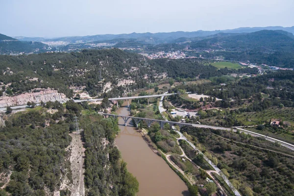 Rivière Llobregat. Vue aérienne . — Photo