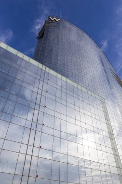 Barselona, İspanya - 31 Ocak 2020: Barcelona, İspanya 'daki W Barcelona Oteli manzarası, yerel halk tarafından Hotel Vela, Katalan' daki Sail Hotel ve İspanyolca olarak bilinir.