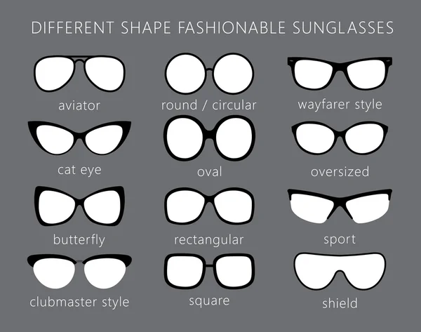Former moderiktiga solglasögon — Stock vektor