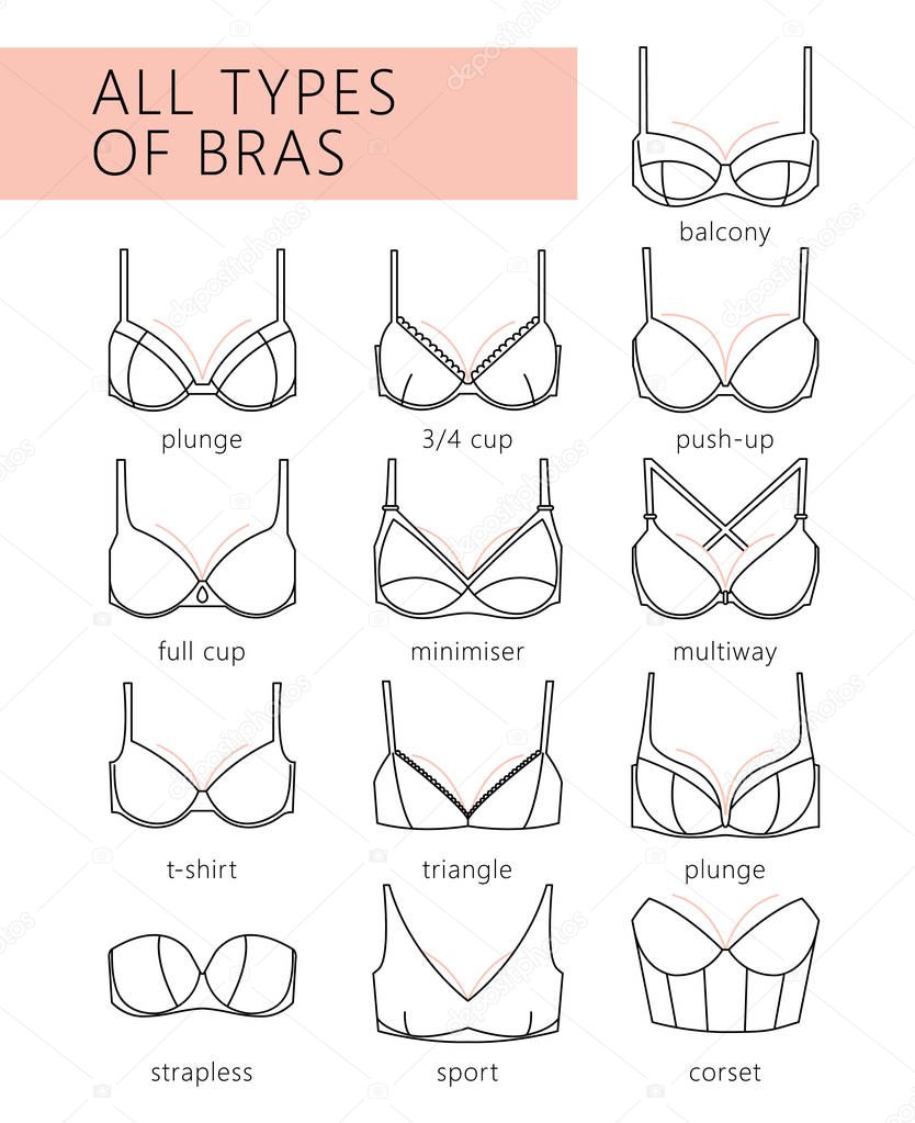 Icon Types Bra Kinds Bras: vetor stock (livre de direitos) 465885386