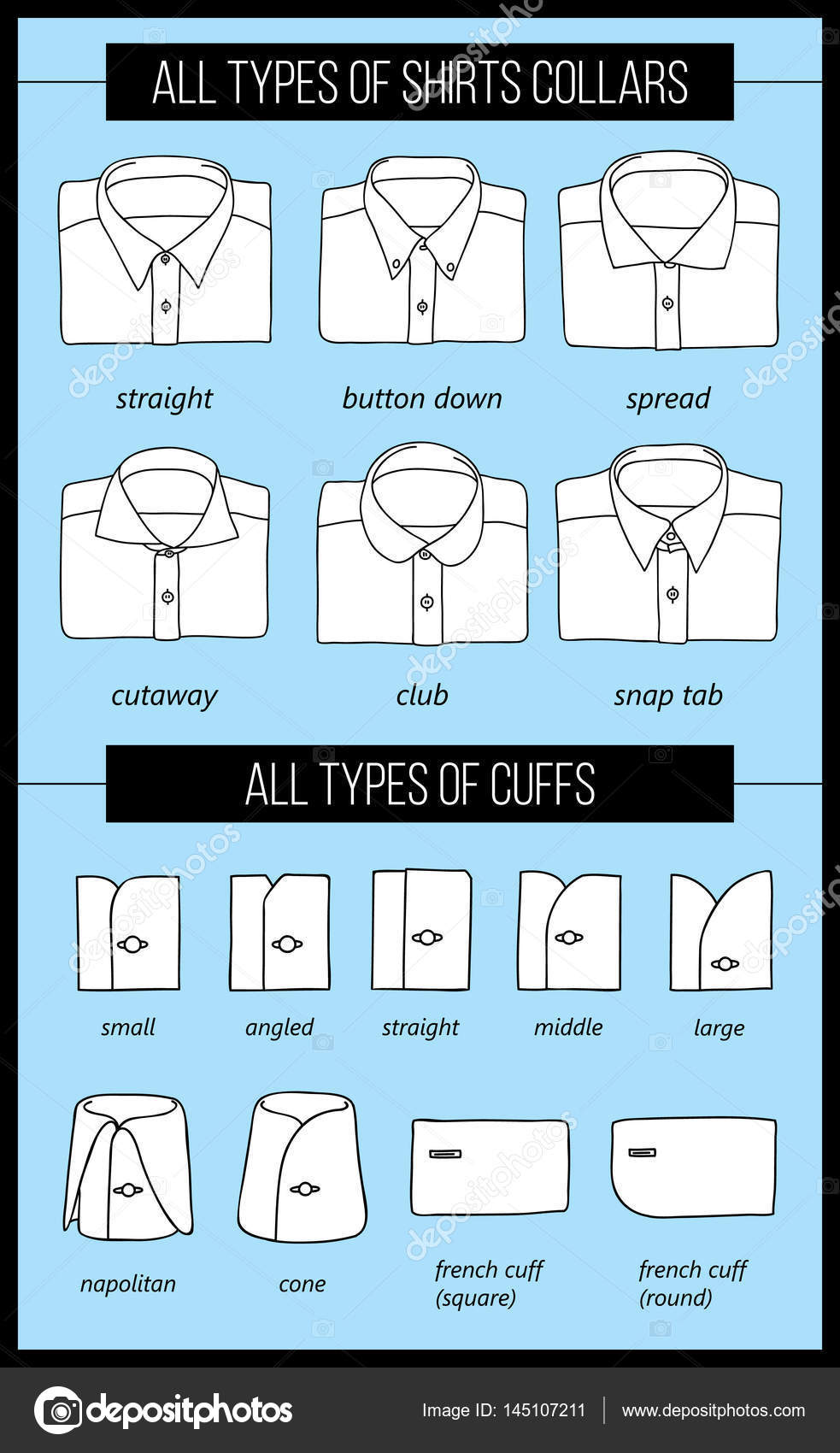 different types of cuffs on shirts