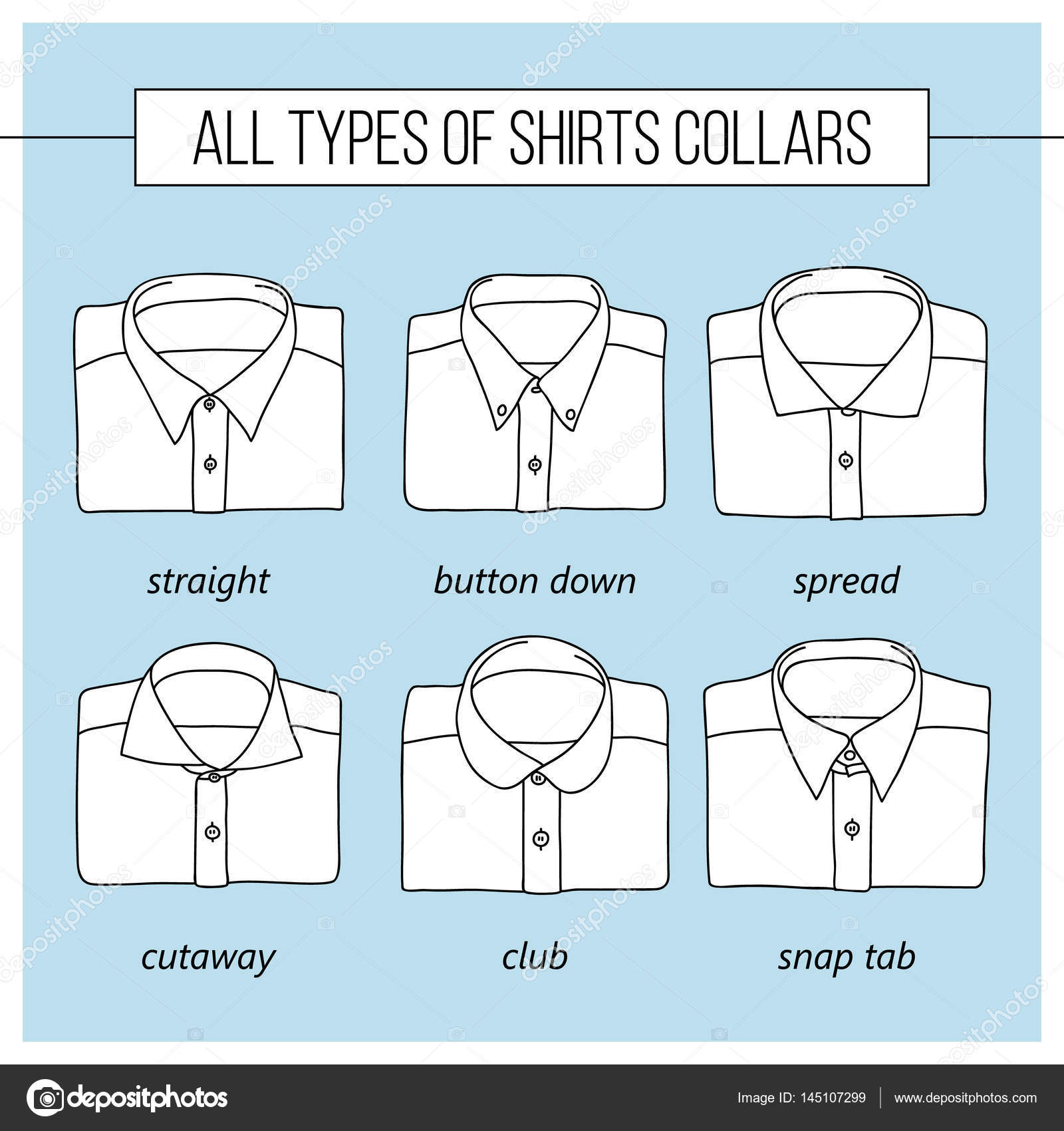 different shirt collar types