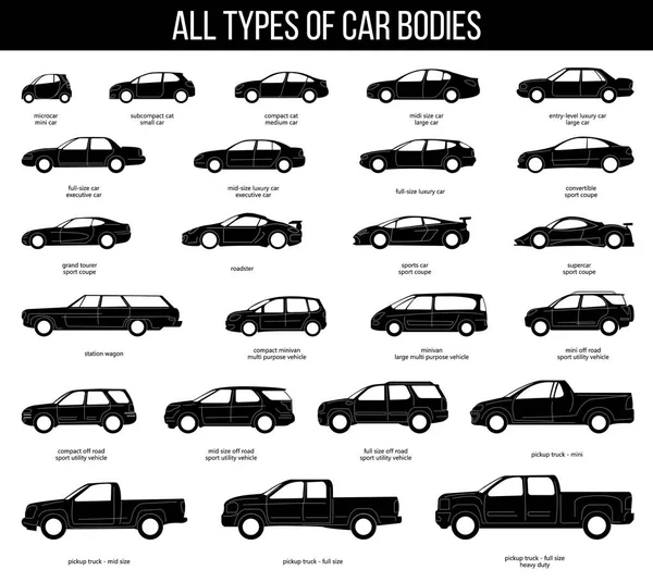 車のボディーの種類 — ストックベクタ