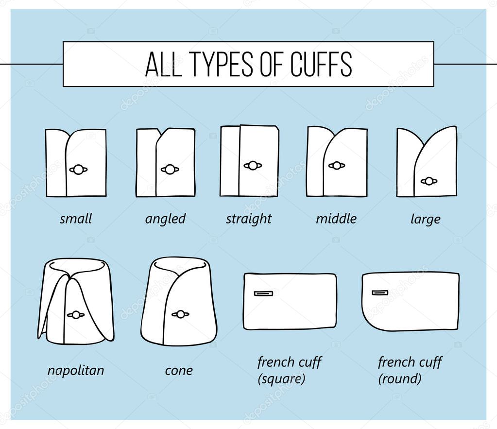Types of shirt cuffs — Stock Vector © Lazuin.gmail.com #145107203