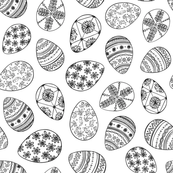 pattern with doodle Easter eggs