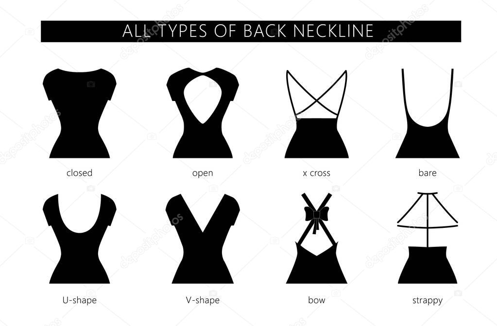 set of back neckline types