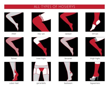 types of hosiery clipart