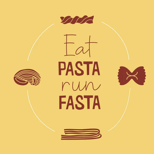 Motivational quote with pasta — ストックベクタ