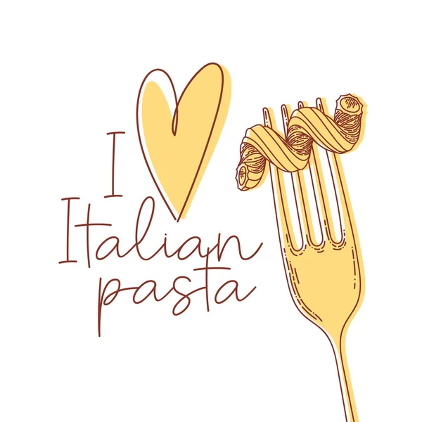 I love Italian pasta — ストックベクタ