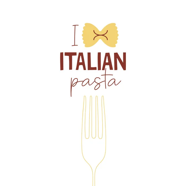 Ich liebe italienische Pasta — Stockvektor