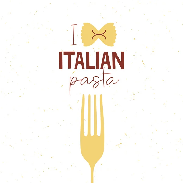 Ich liebe italienische Pasta — Stockvektor