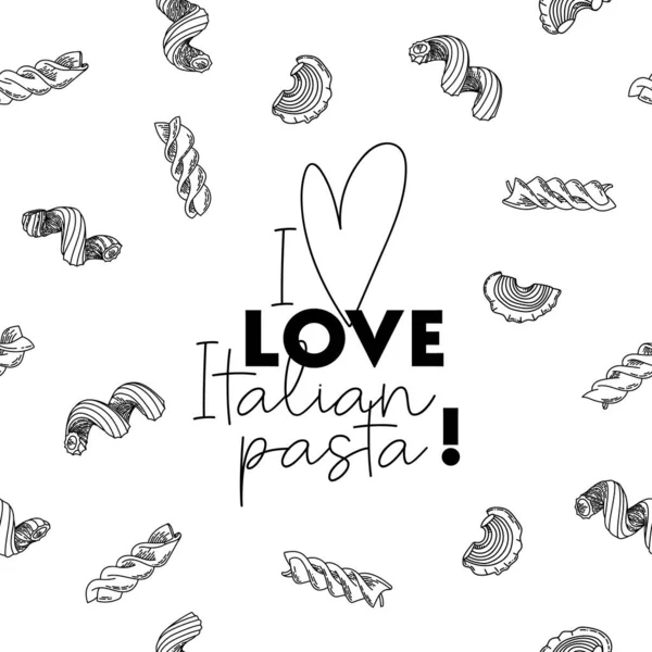 I love Italian pasta — ストックベクタ