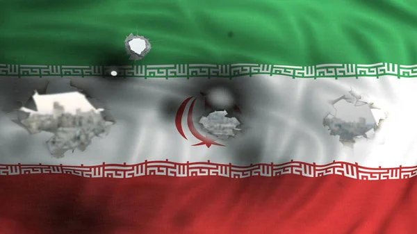 Concepto de guerra bandera iran — Foto de Stock