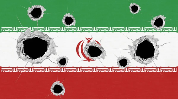 República Islámica de Irán perforada por agujeros de bala — Foto de Stock