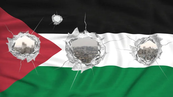 巴勒斯坦旗概念战 — 图库照片