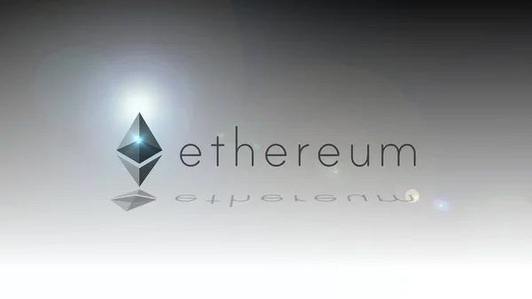 Цифровой фон логотипа Ethereum — стоковое фото
