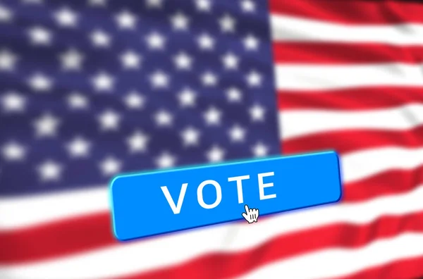 Pulsante Voto Stati Uniti America Bandiera Illustrazione — Foto Stock