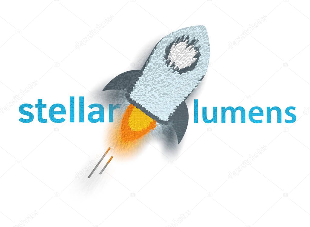 stellar lumens icon, crypto currency illustration