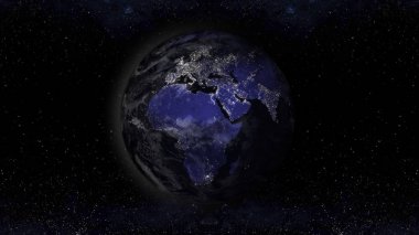 gece şehir ışıkları alanları illüstrasyon, Avrupa görünümü, Nasa tarafından döşenmiş bu görüntü unsurları ile dünya gezegen