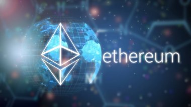 Akıllı sözleşme bir paylaşılan genel altyapı, illüstrasyon çalıştırmak ethereum blockchain app platformu