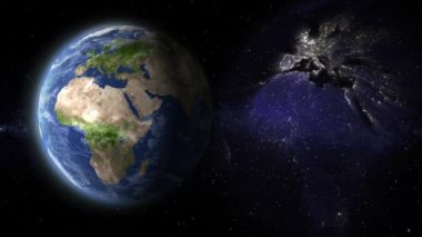 Toprak gündüz ve gece lambaları animasyonu ekti