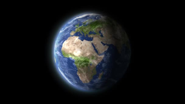 Rotace Planety Země Kolem Její Vlastní Osy Černé — Stock video