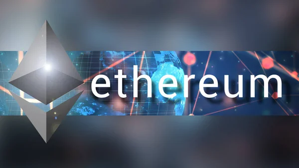 Ethereum Banner Bakgrund Illustration Royaltyfria Stockbilder