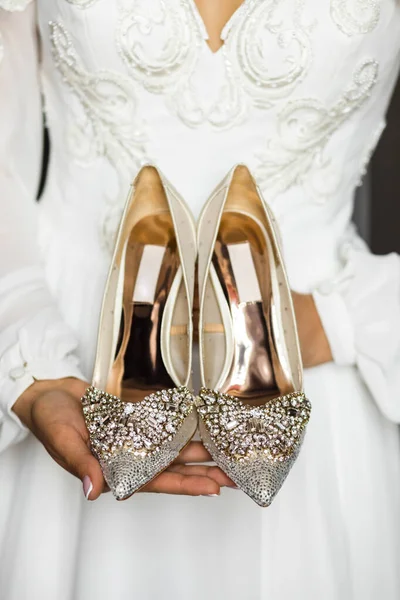 Sapatos Casamento Noiva Vestido — Fotografia de Stock
