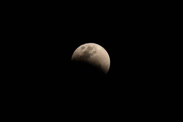 Eclipse Lunaire Lune Sur Ciel Noir — Photo