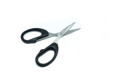 Küçük makas izole beyaz arka plan üzerinde