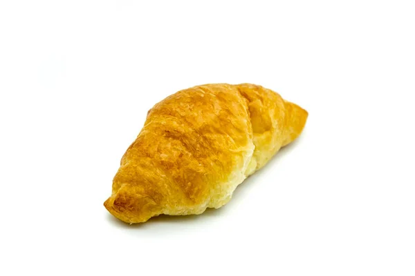 Croissant Doce Amanteigado Isolado Sobre Fundo Branco — Fotografia de Stock