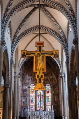 Floransa, İtalya. 18 Mayıs 2017: iç Santa Maria Novella, kilise, ilk büyük bazilika Floransa'da olduğunu