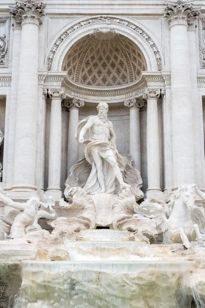 Detalhe Estátua Fontana Trevi Fonte Trevi Fonte Roma Itália Maior — Fotografia de Stock