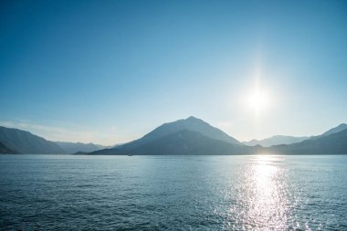 Manzaralı Lake Como, İtalya.