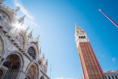 St Mark's Campanile, çan kulesi, St Mark's Bazilikası, Piazza San Marco Venedik, İtalya için yer alan.
