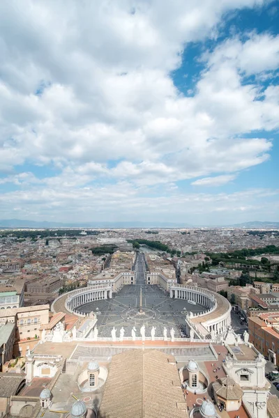 Petersplatsen Stora Torget Framför Peterskyrkan Vatikanstaten Med Satellitvyn För Rom — Stockfoto