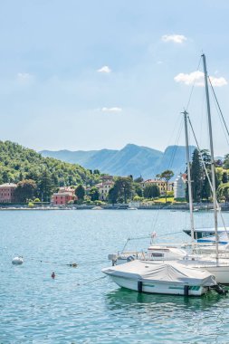 Teknede Lake Como, İtalya.