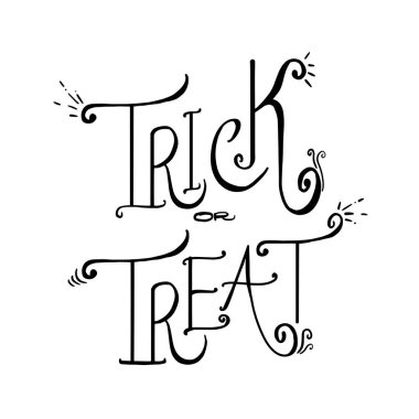 Cadılar bayramı için el yazısı çizilmiş şaka mı şeker mi