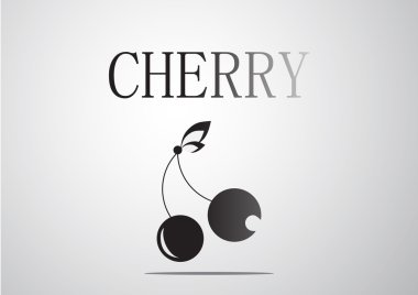 Siyah ve beyaz kiraz logosu