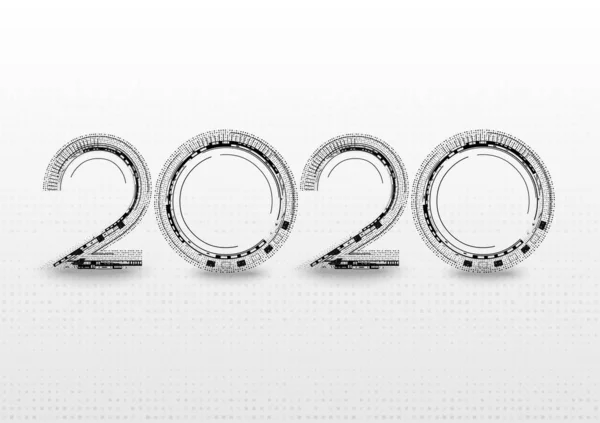 2020年のための現代的な未来技術抽象フォント — ストックベクタ