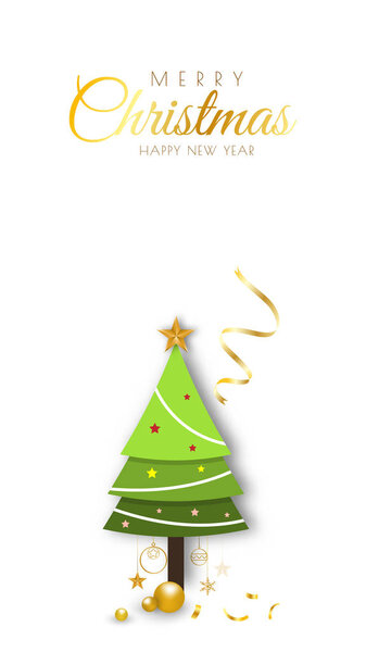 Merry Christmas background minimal decorative design with xmas t