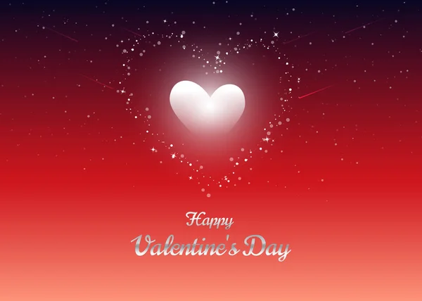 Feliz día de San Valentín decorativo con corazones y estrellas en la re — Vector de stock