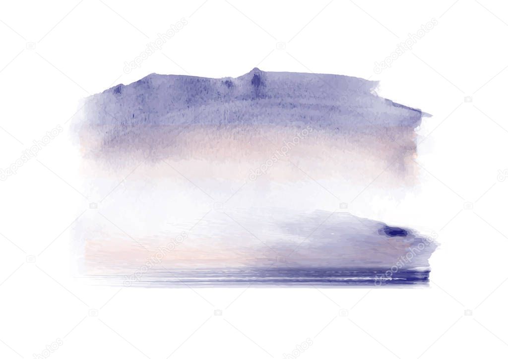 Abstract watercolor stain hand-drawn on white background. texture design for text, card, decoration, invitation, surfaces, web.
