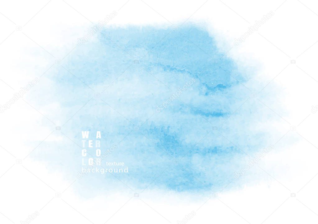 Hand-painted background light blue watercolor texture, isolated on white background, Abstract artistic element used as being an element in the decorative design of invitation, cards, cover or banner.
