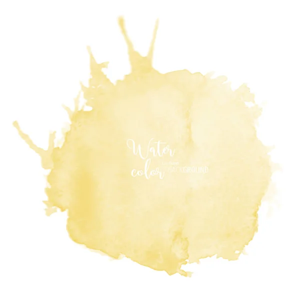 Handbeschilderde Achtergrond Gele Aquareltextuur Geïsoleerd Witte Achtergrond Abstract Artistiek Element — Stockvector