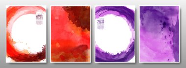 Arka plan sıçrama lekesi, suluboya, parlak çok renkli. Pankart, kapak, kart ve broşürün dekoratif tasarımında bir element olarak kullanılan şablon.