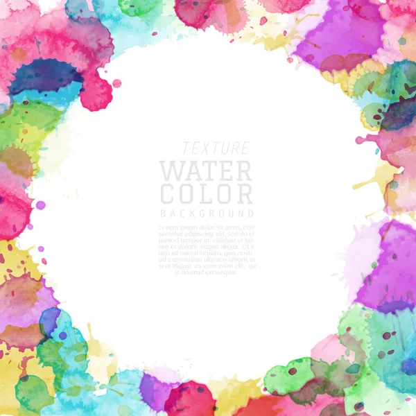 Surface Abstraite Tache Aquarelle Éclaboussure Multicolore Artistique Peint Main Vecteur — Image vectorielle