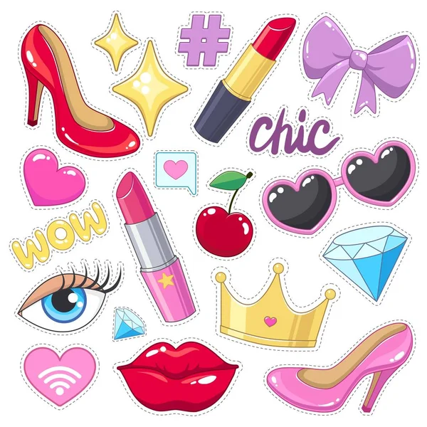  Kızlar için set os çıkartmalar (rozetleri) paketi.