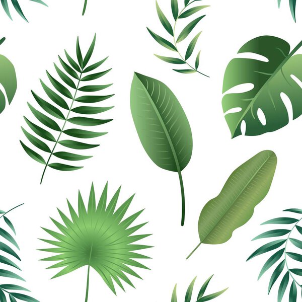 Векторный бесшовный рисунок тропических листьев
.
